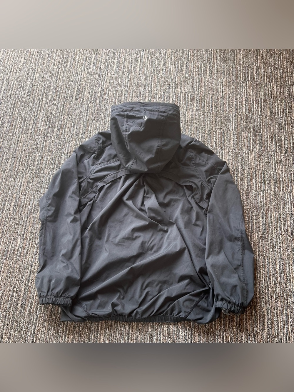 Lululemon Full Zip Coat running Gym Black Hooded Windbreaker Jacket